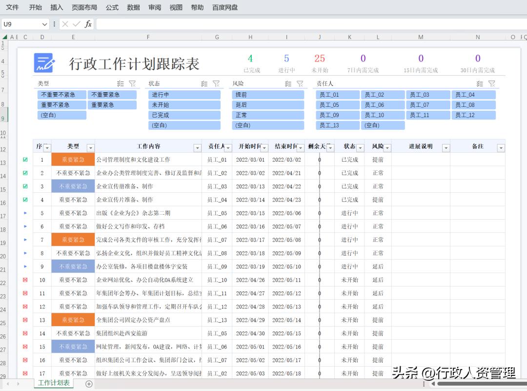 2023行政部计划甘特图.牛了个牛！