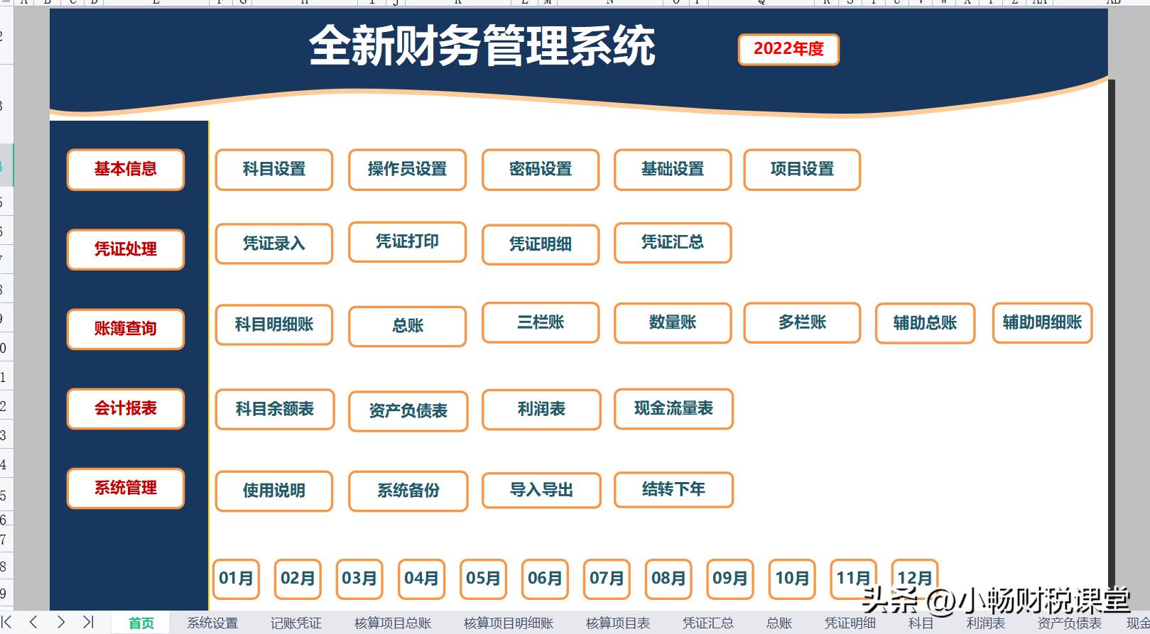 公司用不起财务软件，熬了5个晚上做的表格做账系统，还挺好用