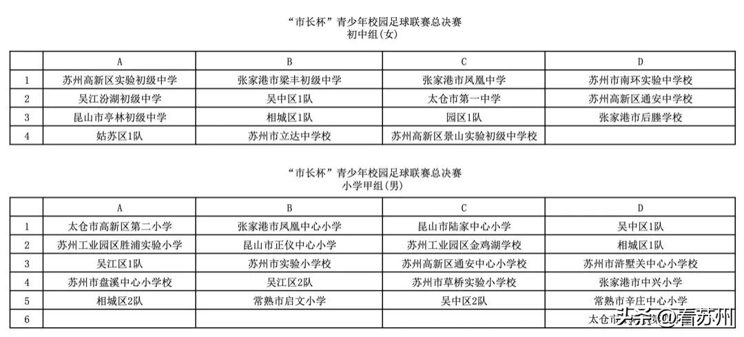 苏州市长杯2024足球赛小学组,2019年市长杯校园足球联赛