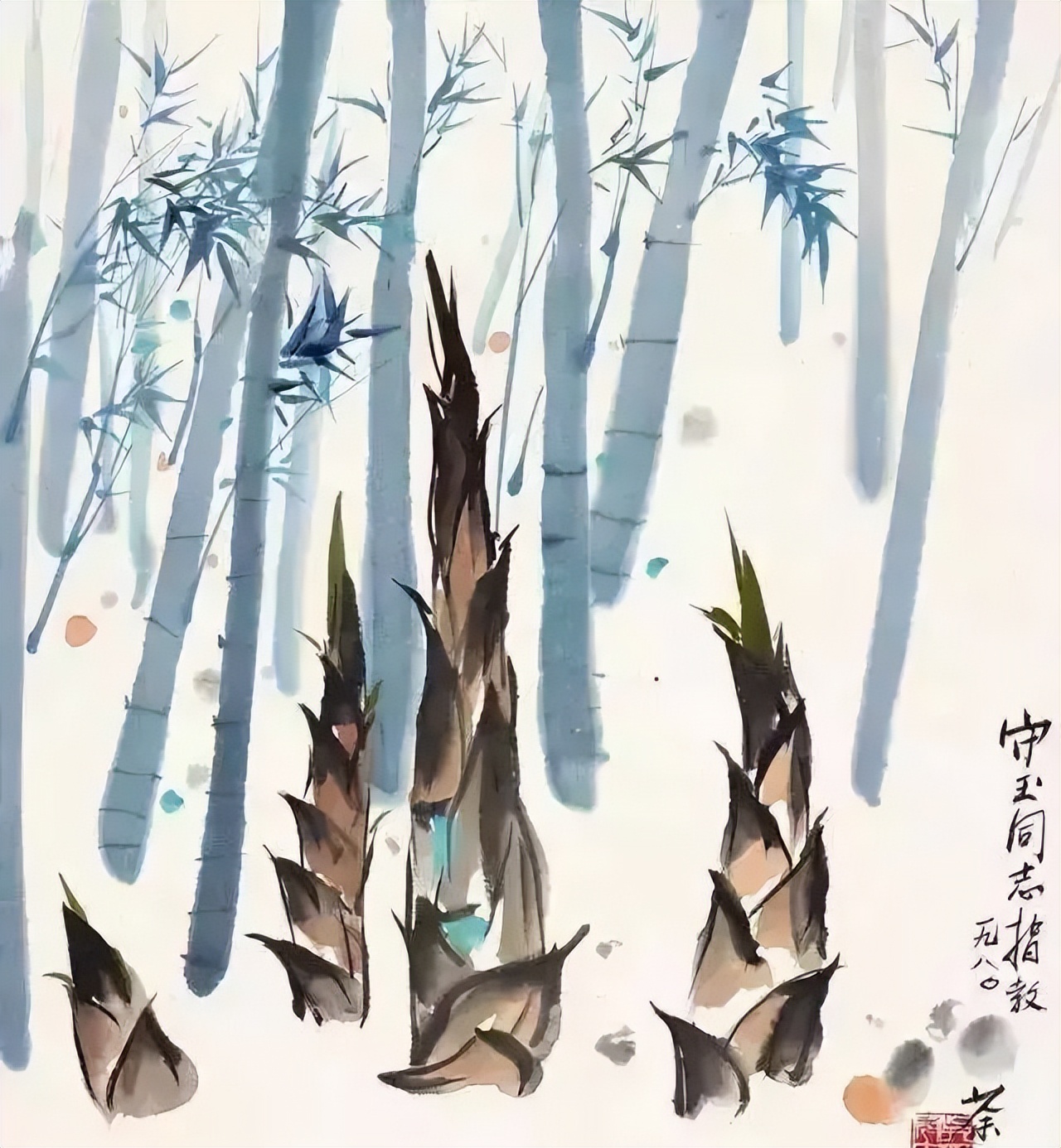 画画难画,吴冠中的竹画作品欣赏