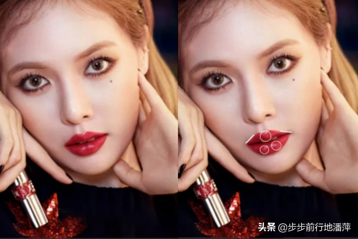 水润嫩滑的嘴唇,水润的嘴唇和干瘪的嘴唇对比