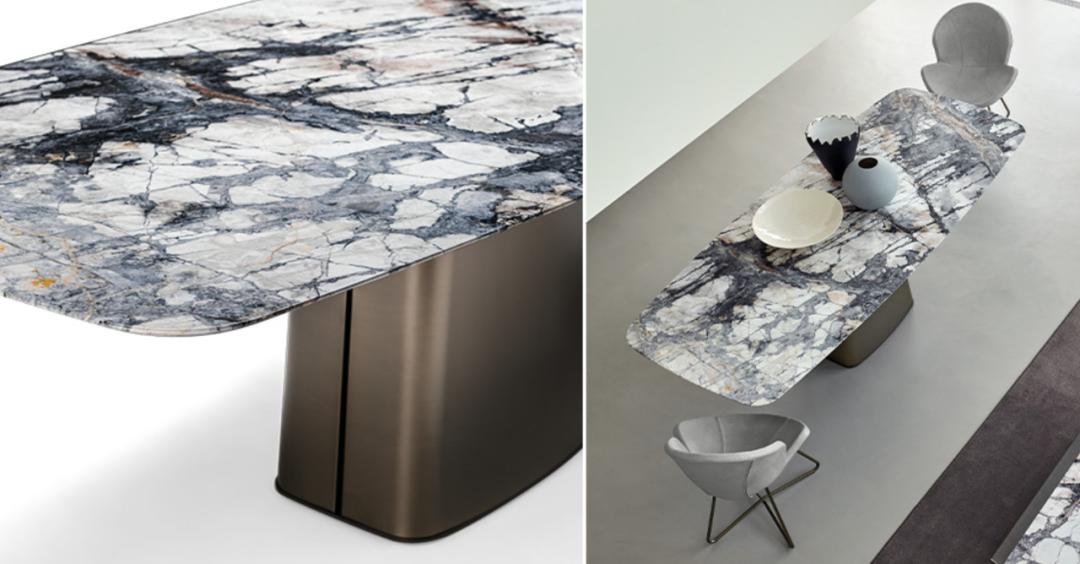 奢石餐桌别具一格,奢石餐桌大平层豪宅首选