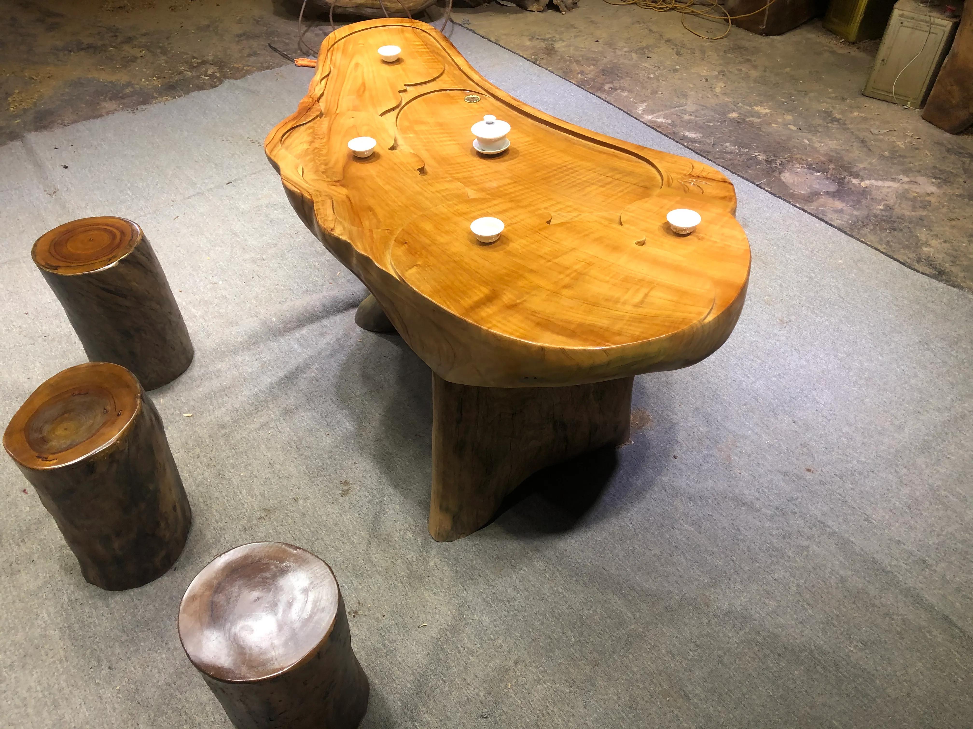 原木树根茶几茶台一体,香樟木小茶台茶几