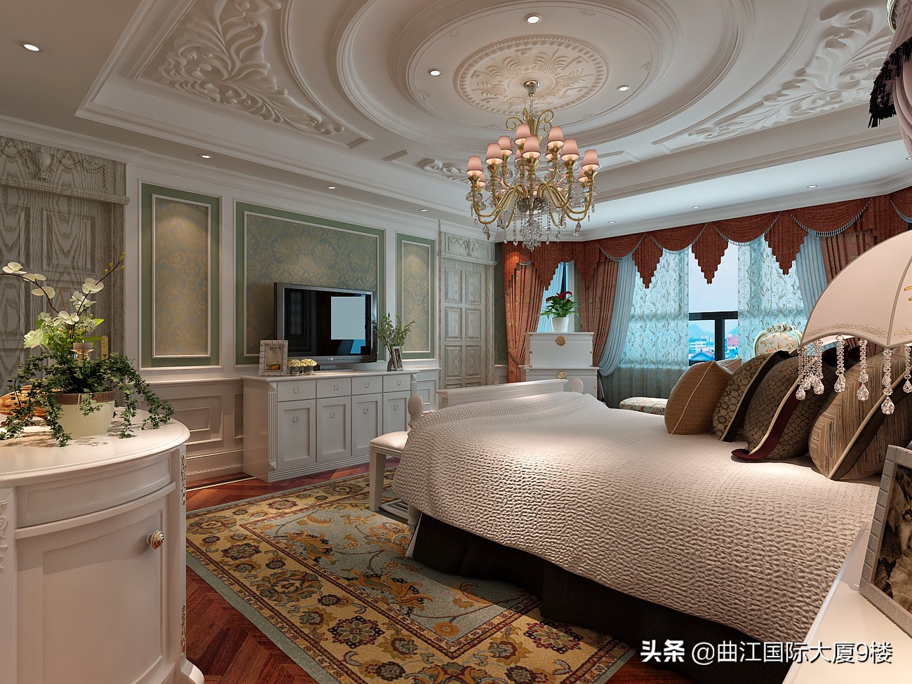 欧式卧室吊顶装修效果图大全,欧式卧室带卫生间装修效果图