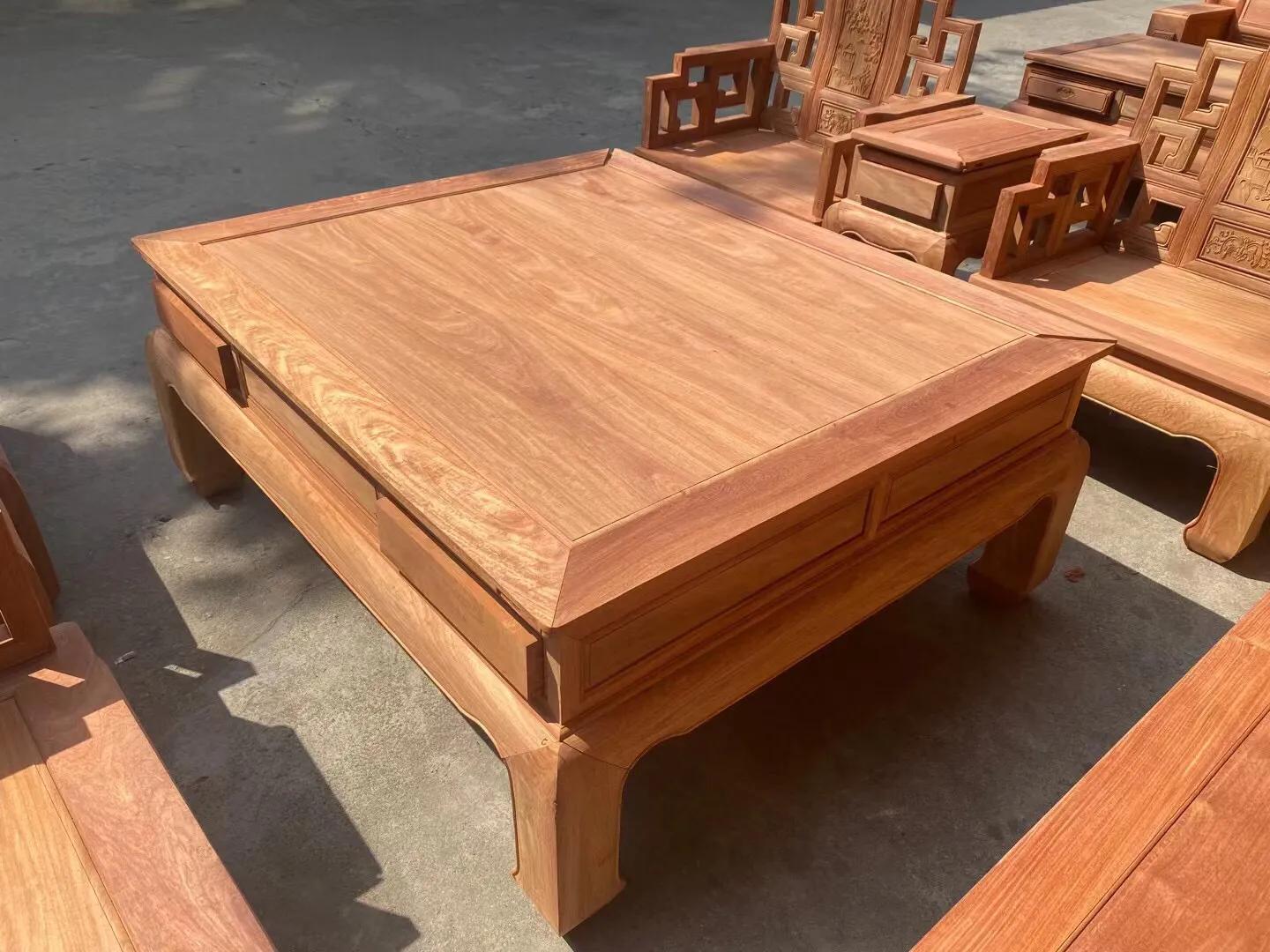 缅甸花梨家具沙发十一件套多少钱,缅甸花梨凤凰纹沙发十件套