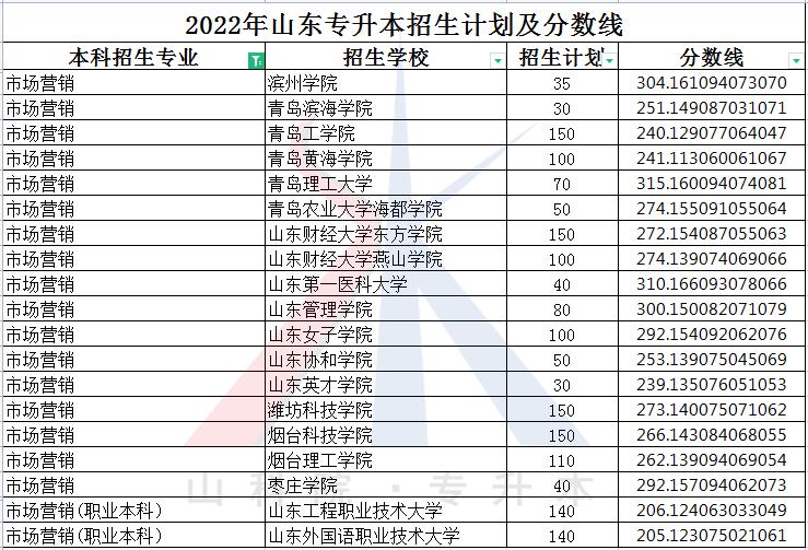 山东市场营销专升本能报哪些专业,市场营销专升本最好的学校山东的