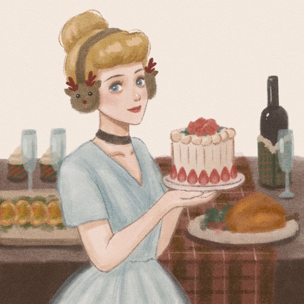 迪士尼公主头像闺蜜手绘可爱卡通,女孩儿闺蜜头像五人迪士尼公主款