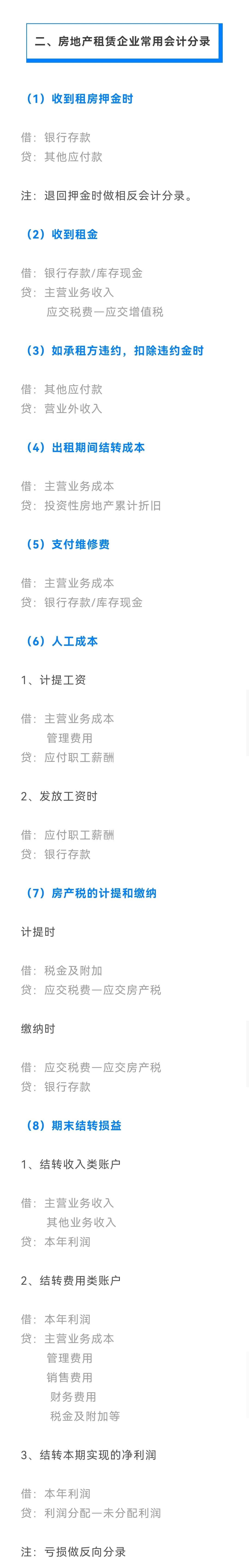 会计实务|一文了解房地产租赁企业常用的会计分录（5）