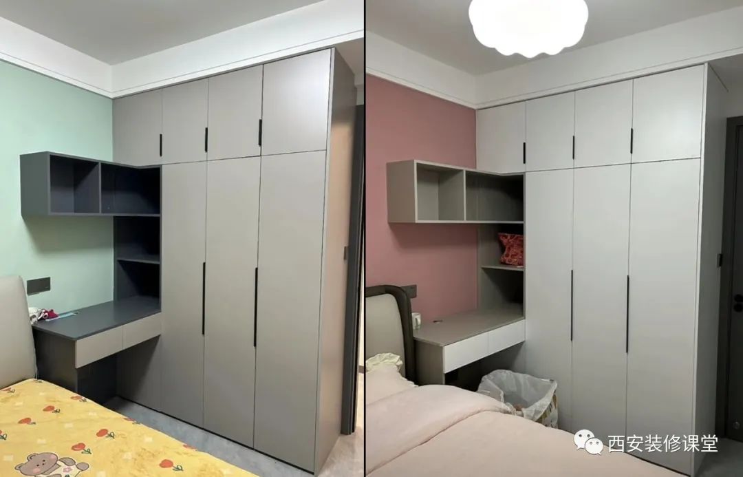 书桌连衣柜有什么讲究,书桌连衣柜带门怎么处理