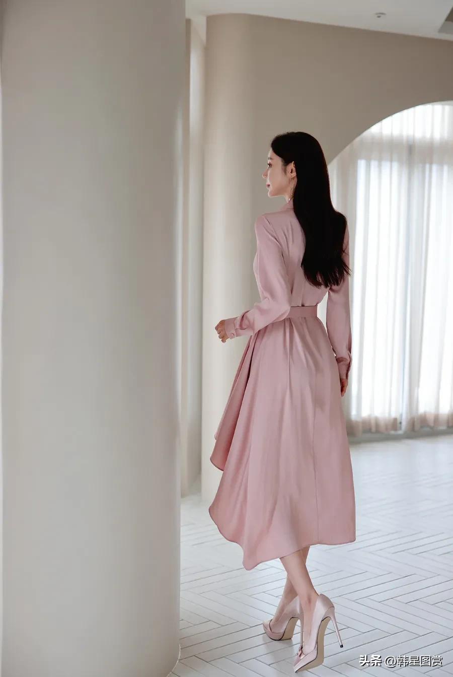 RO姜红糖罐赤色玫瑰长款雪纺裙（35）