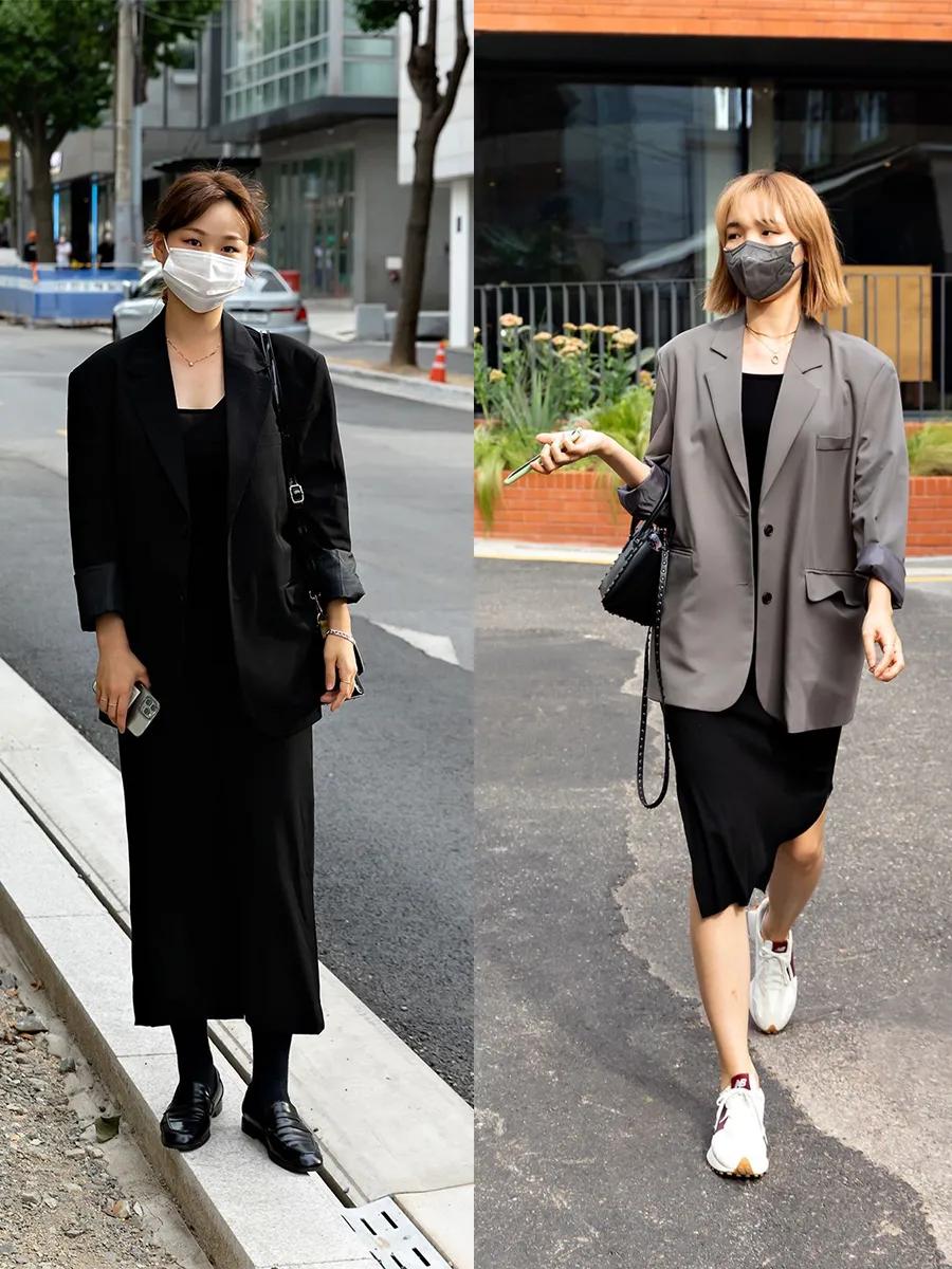 韩系ins高级感西装外套穿搭,跟着韩国博主学穿搭技巧