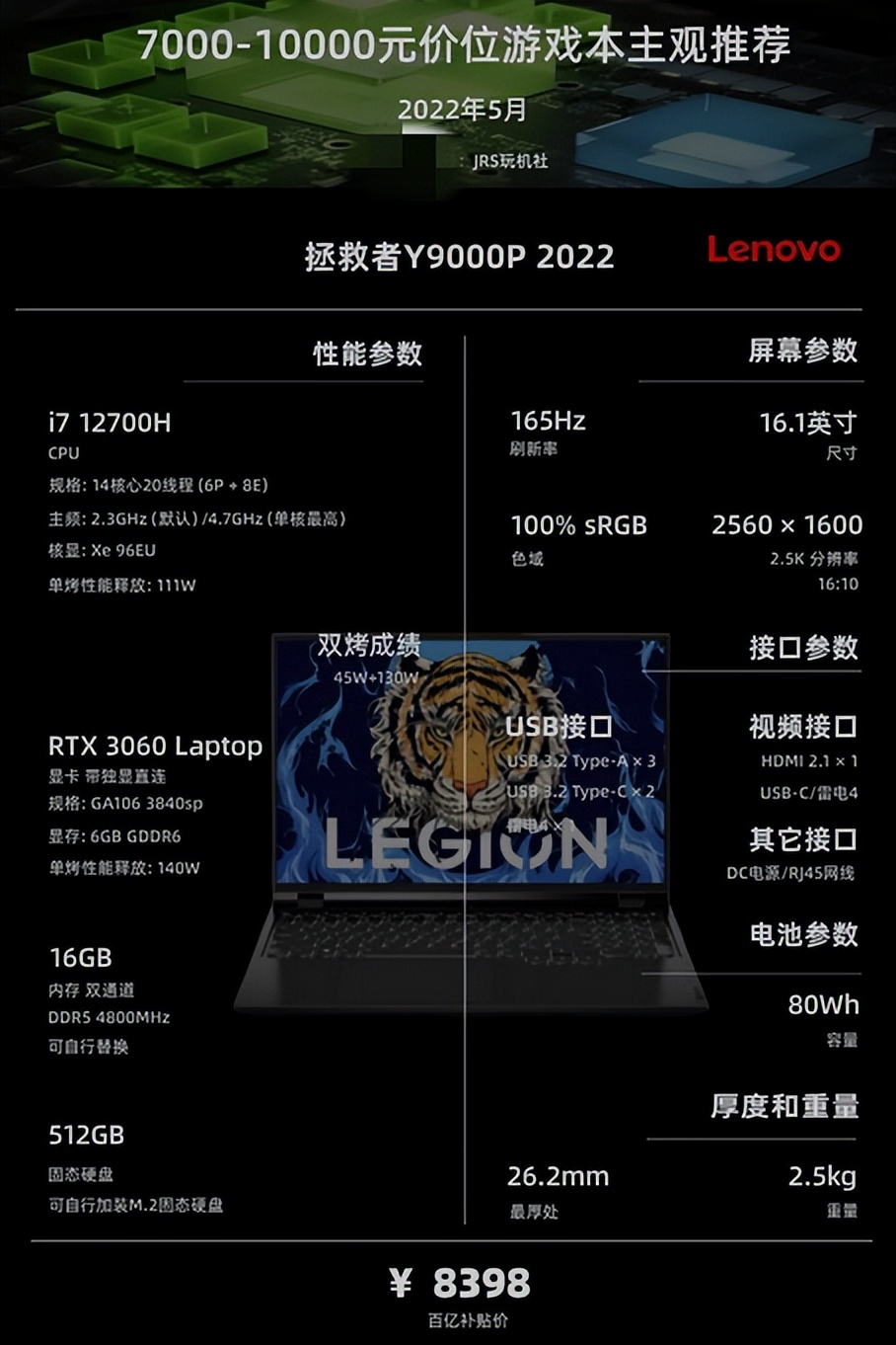 2022年新款游戏笔记本电脑推荐,笔记本电脑2022年选购指南