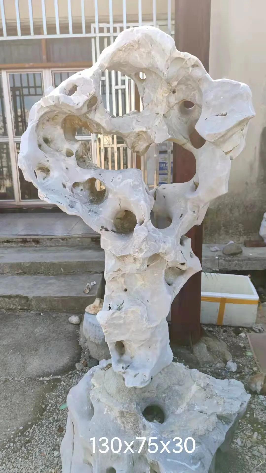 太湖石鱼池造景农村庭院 (太湖石庭院观景石园林造景石)