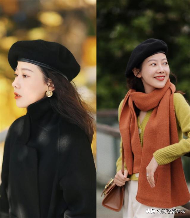 秋冬最流行的帽子这样戴最显脸小,适合脸大头大的百搭时尚帽子推荐