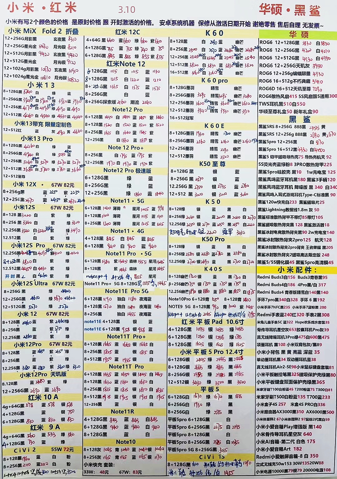 2023年12月手机批发价格一览表,华强北今日二手苹果手机报价单