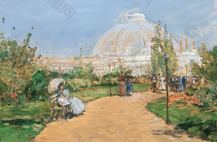 田园山水印象主义油画,关于意大利文化的美术作品