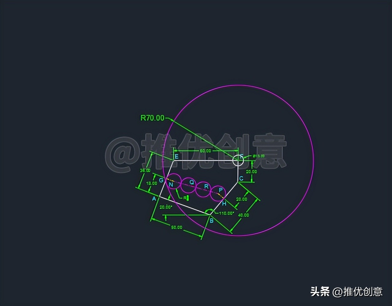 绘制有一定难度的竞赛题(下)autocadcad教学cad画图CAD练习题