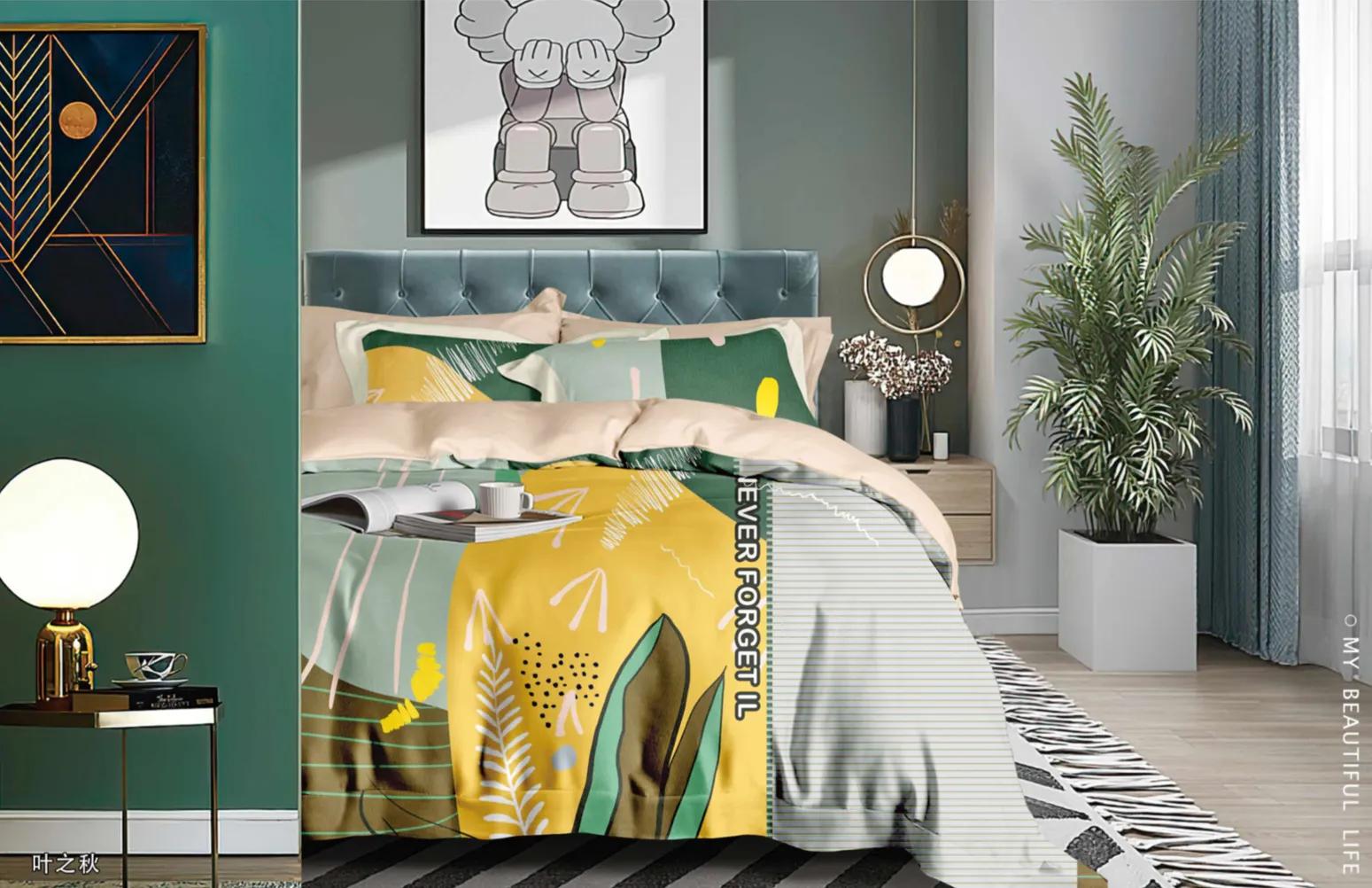流行床品款式,高档印花床品
