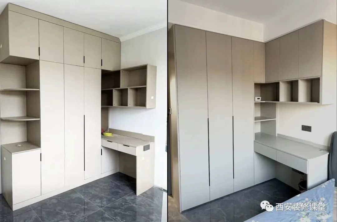 书桌连衣柜有什么讲究,书桌连衣柜带门怎么处理