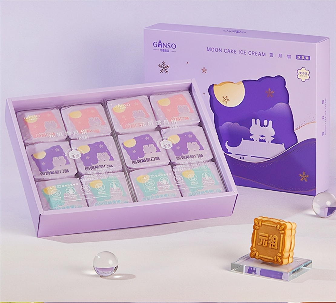 元祖雪月饼礼盒版和保冷包版,元祖雪月饼和普通月饼