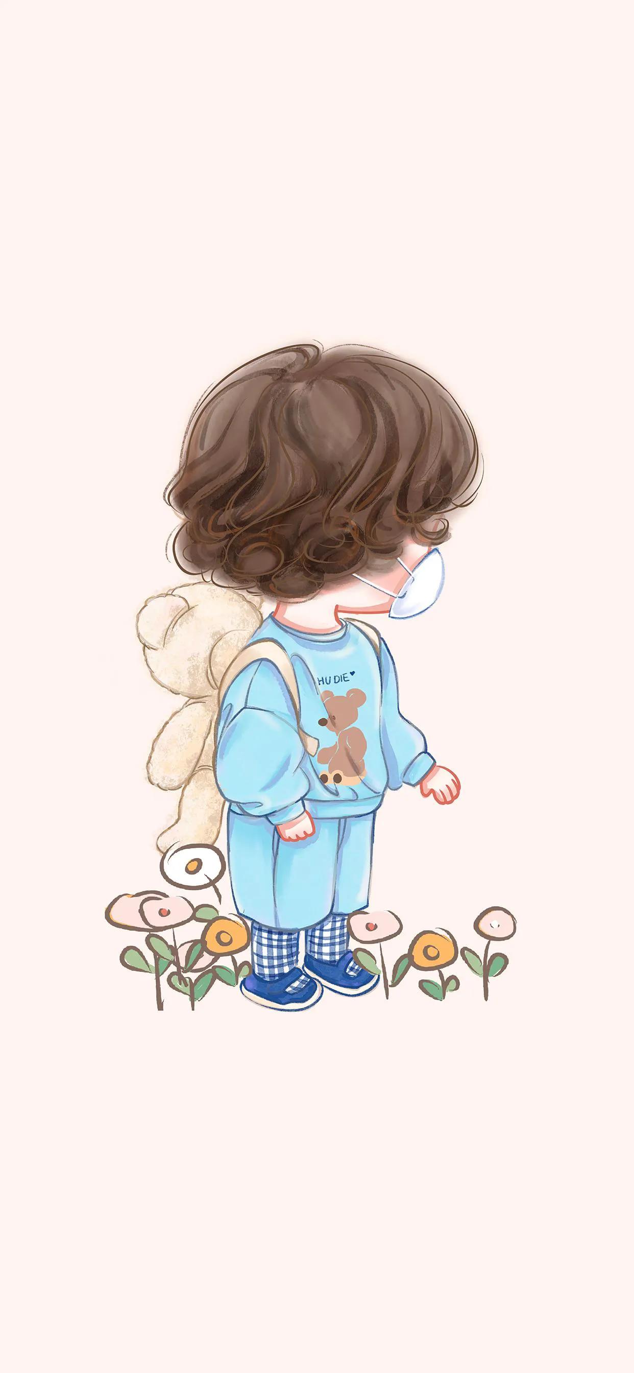 萌娃壁纸q宝,可爱q版萌娃手绘壁纸