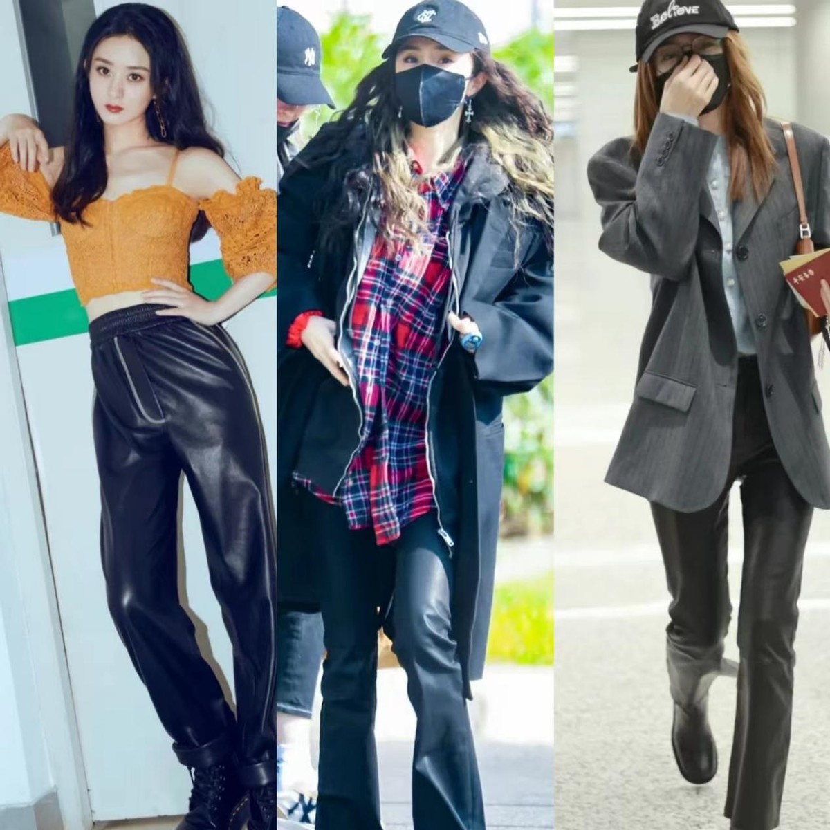 哈伦皮裤搭配羽绒服好看吗,皮裤穿搭冬季配羽绒服