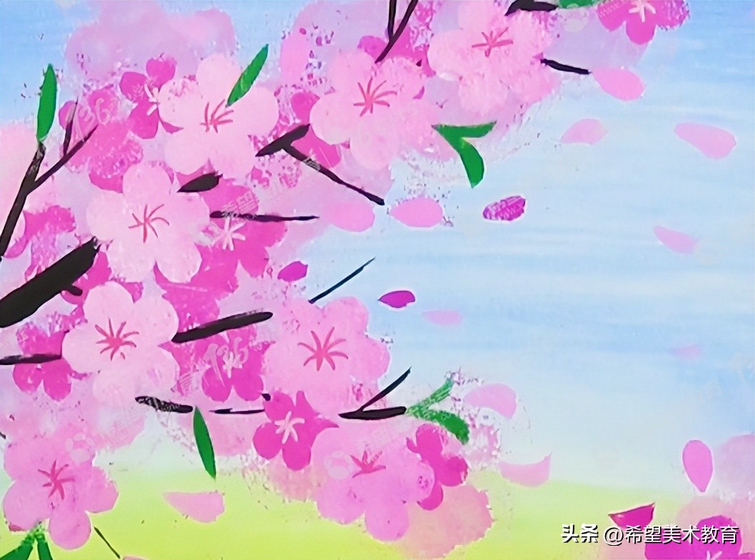 7-10岁画春天画简单又漂亮,简单又好看的一年级春天画