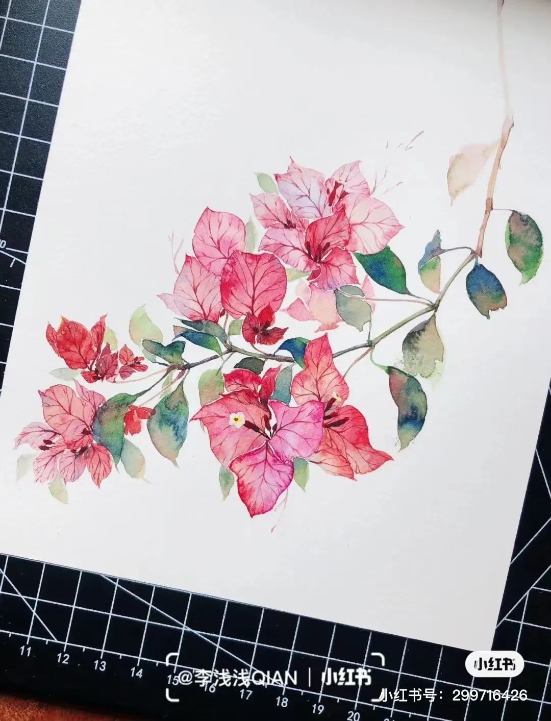 水彩中国风风景简单,古风水彩花卉简单又好看