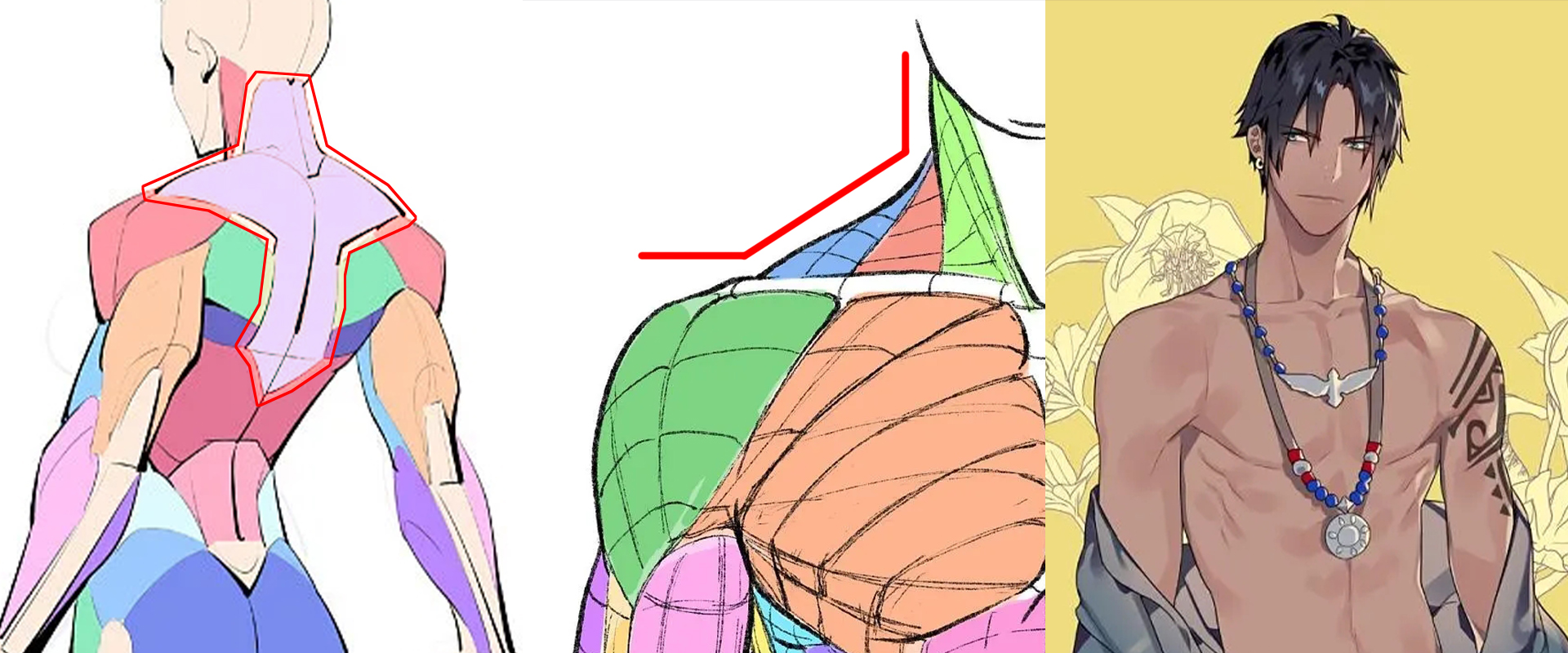 脖子该画在哪,怎么画男生的脖子