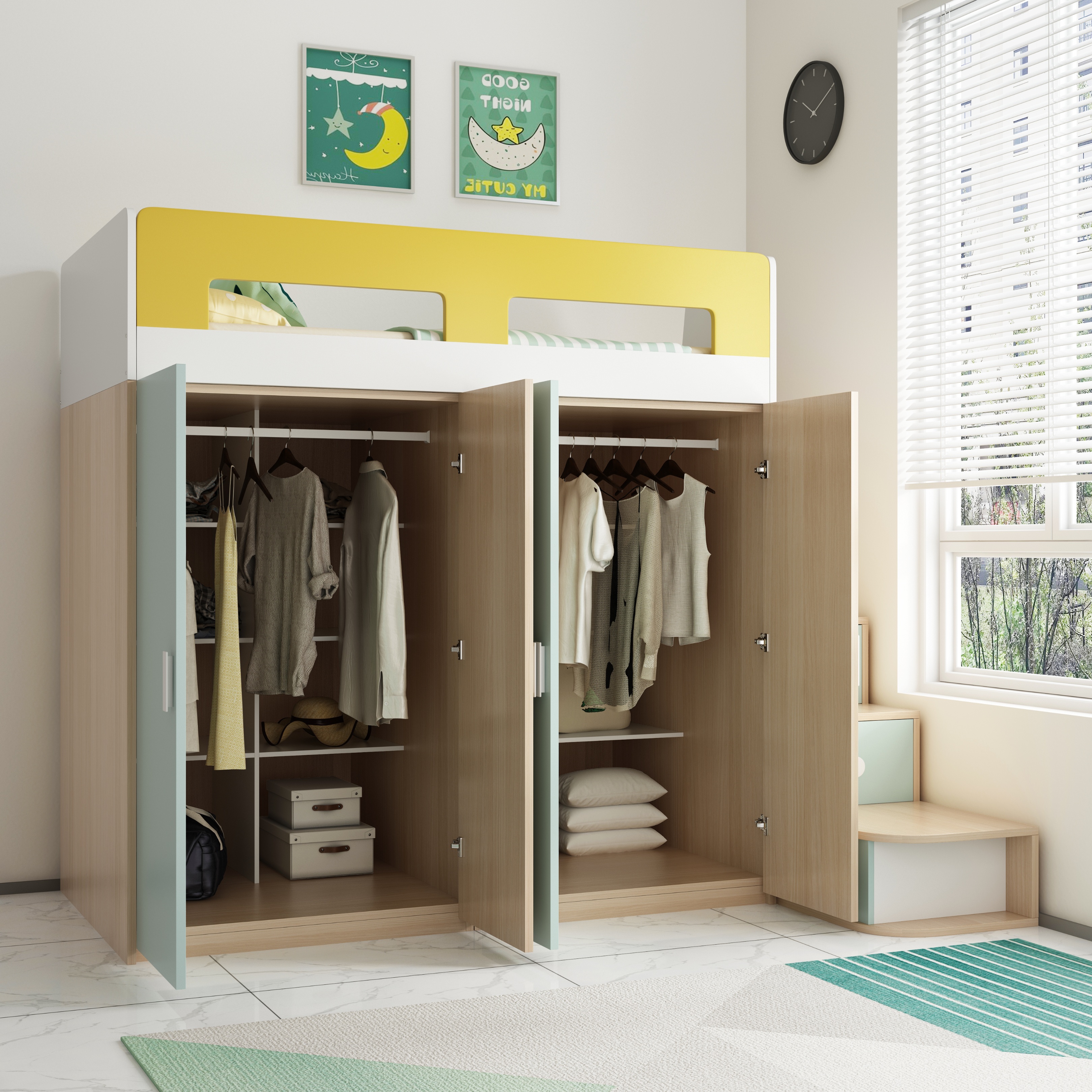 9平米的房间上下床设计带飘窗,9平方设计上下床多少钱