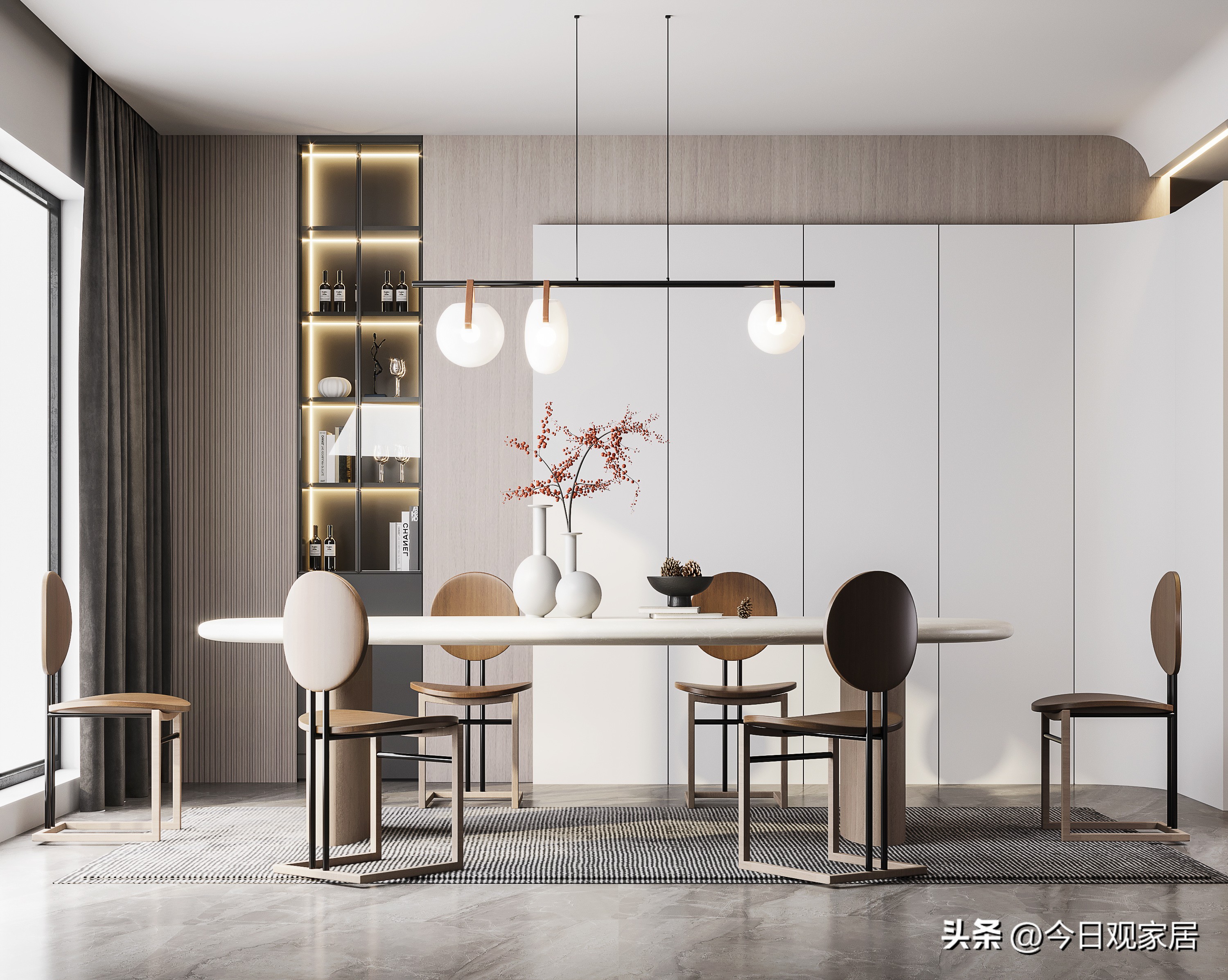 餐厅大圆桌桌面布置创意图片,特色餐厅设计风格大全