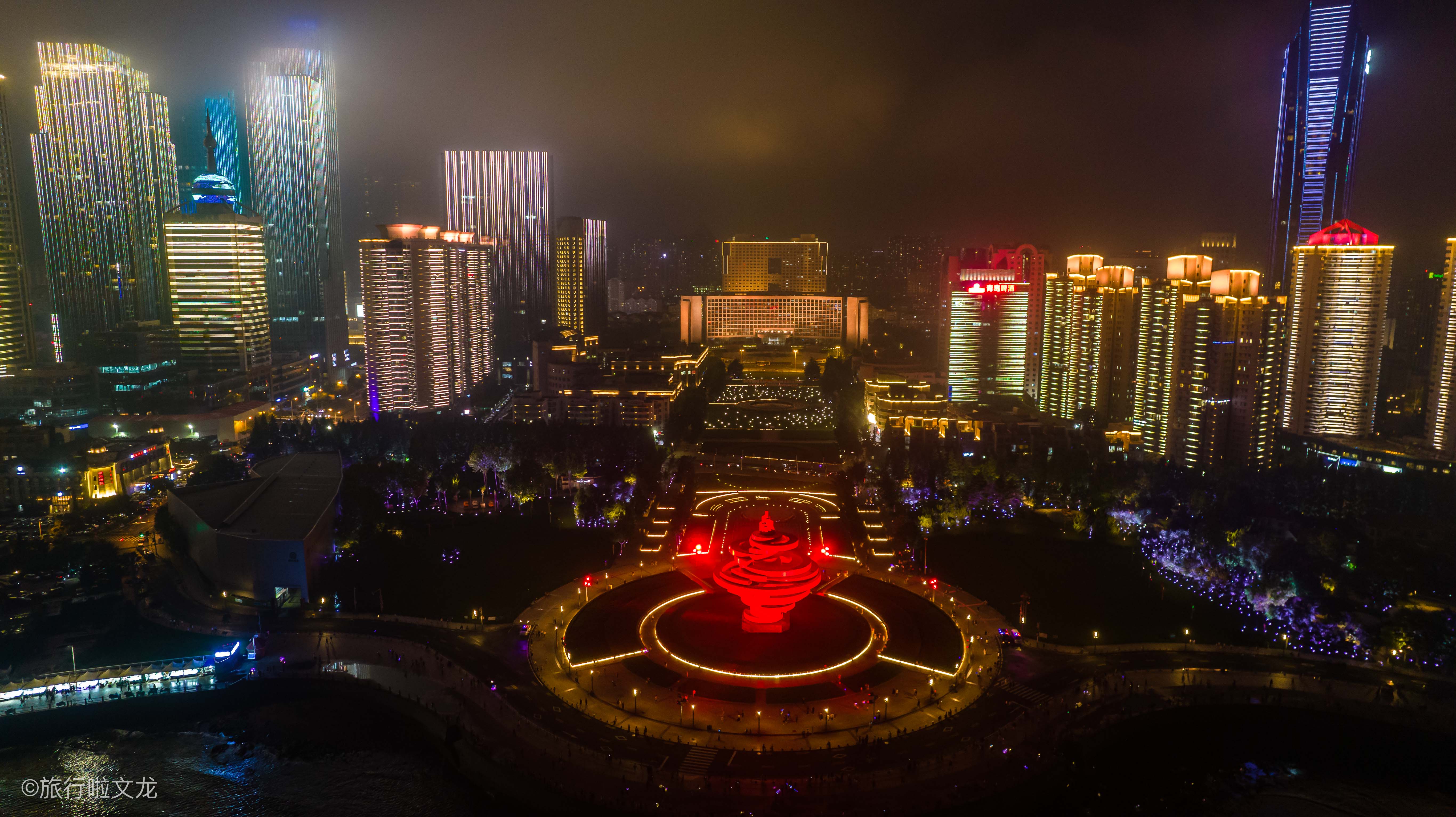 2021年国庆节青岛五四广场灯光秀,青岛灯光秀时间表2021五四广场