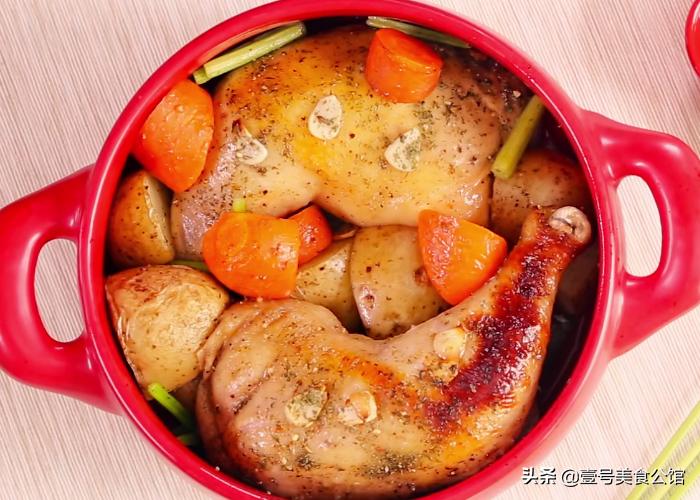 柠檬时蔬烤鸡腿,鲜蔬蜜汁鸡腿