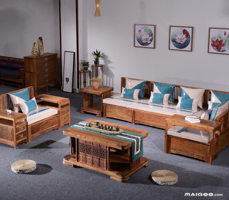 2022最火客厅乌金木全实木沙发,客厅实木沙发款式图片