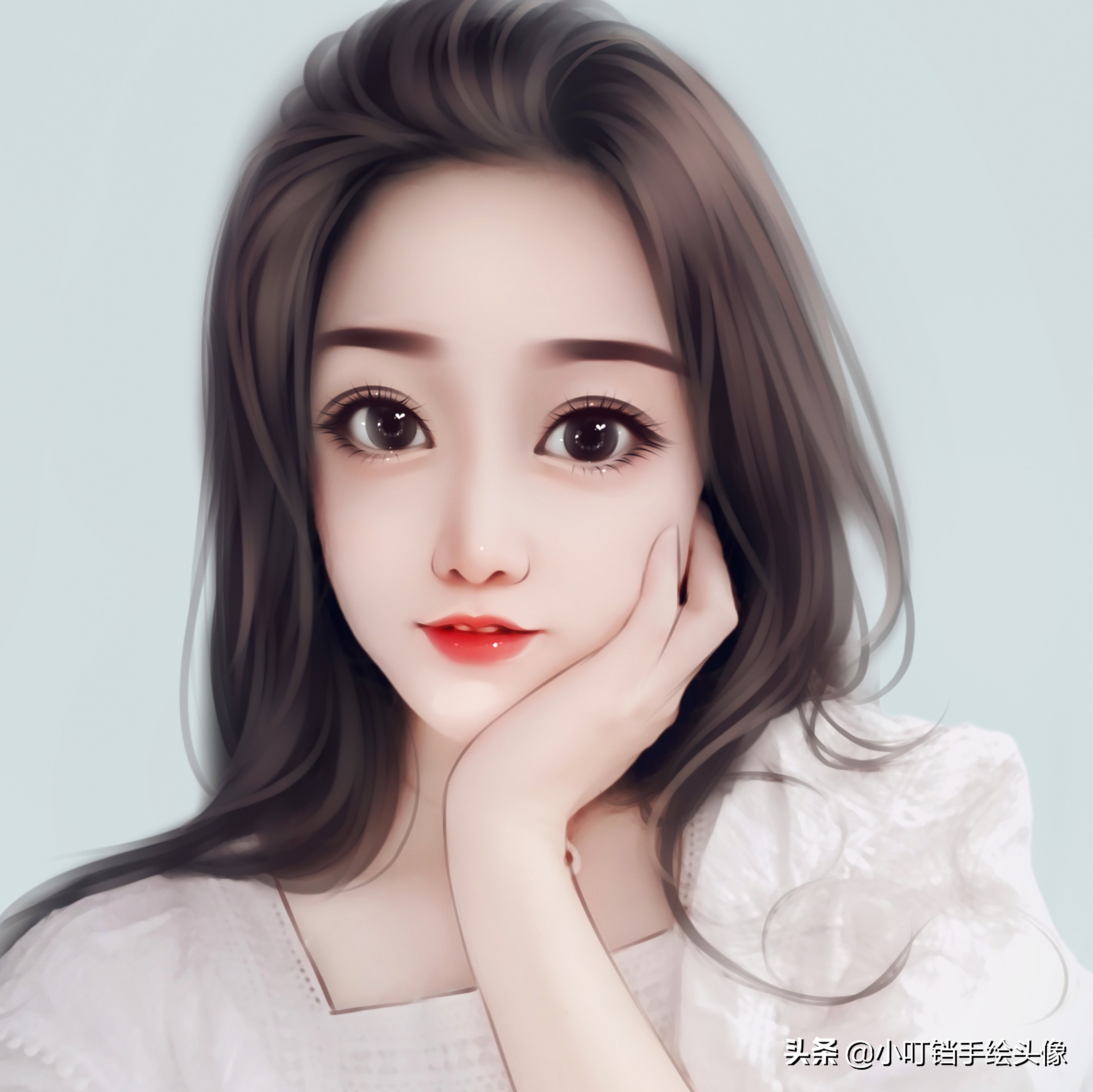 30-40岁专用手绘头像女侧面,头像女简单干净气质卡通手绘头像