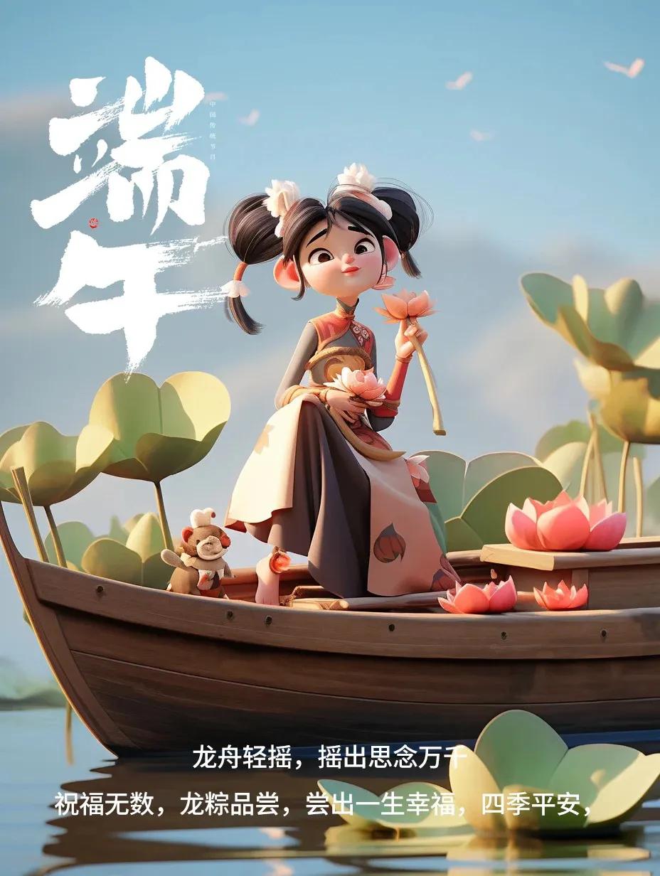 端午节绘画中国风海报,端午节海报手绘图片大全无字