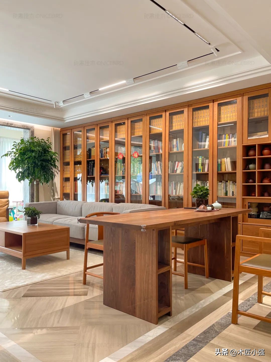 胡桃木极简大平层,北京180平大平层4房