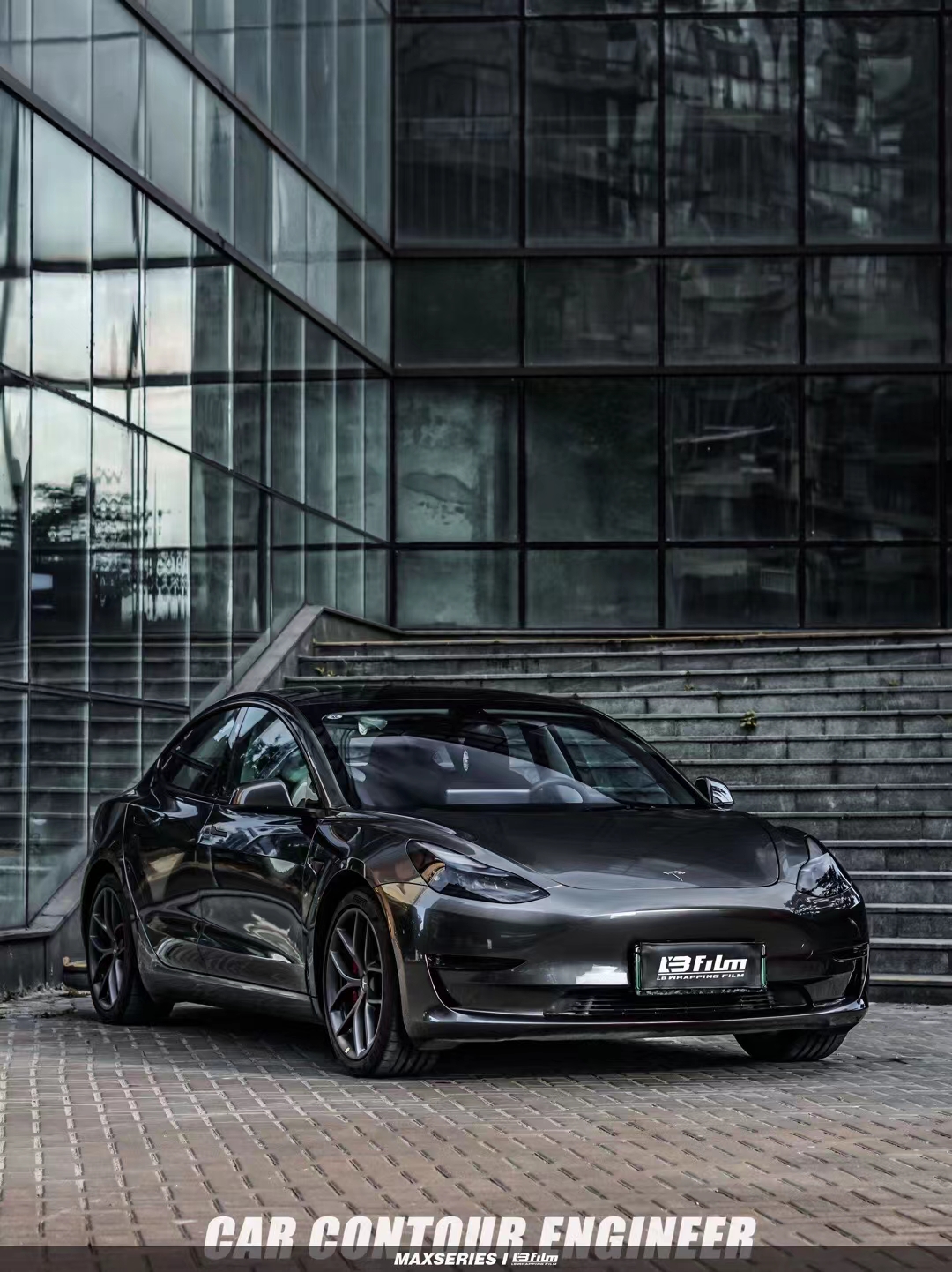 特斯拉y液态深海蓝改色膜,特斯拉贴酷莱特改色膜金属风暴蓝