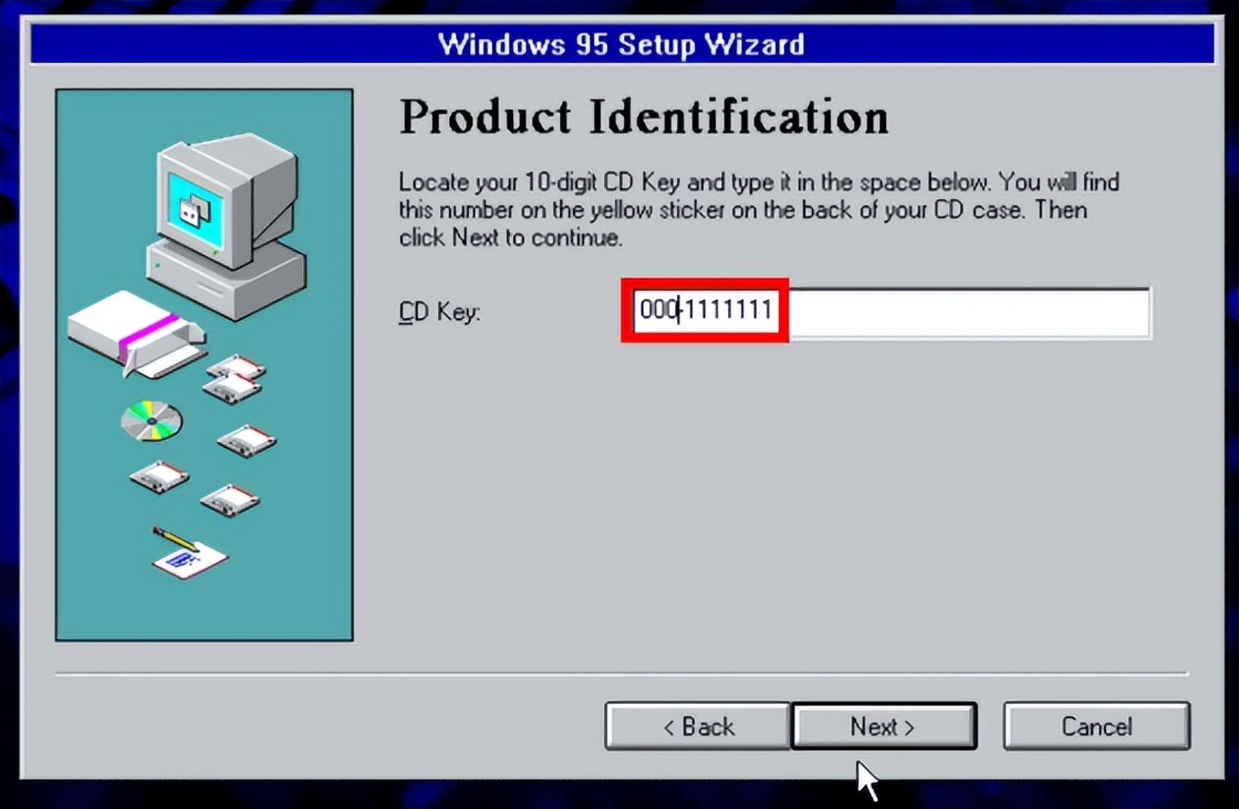 为什么“111-1111111”是有效的Windows95产品密钥?