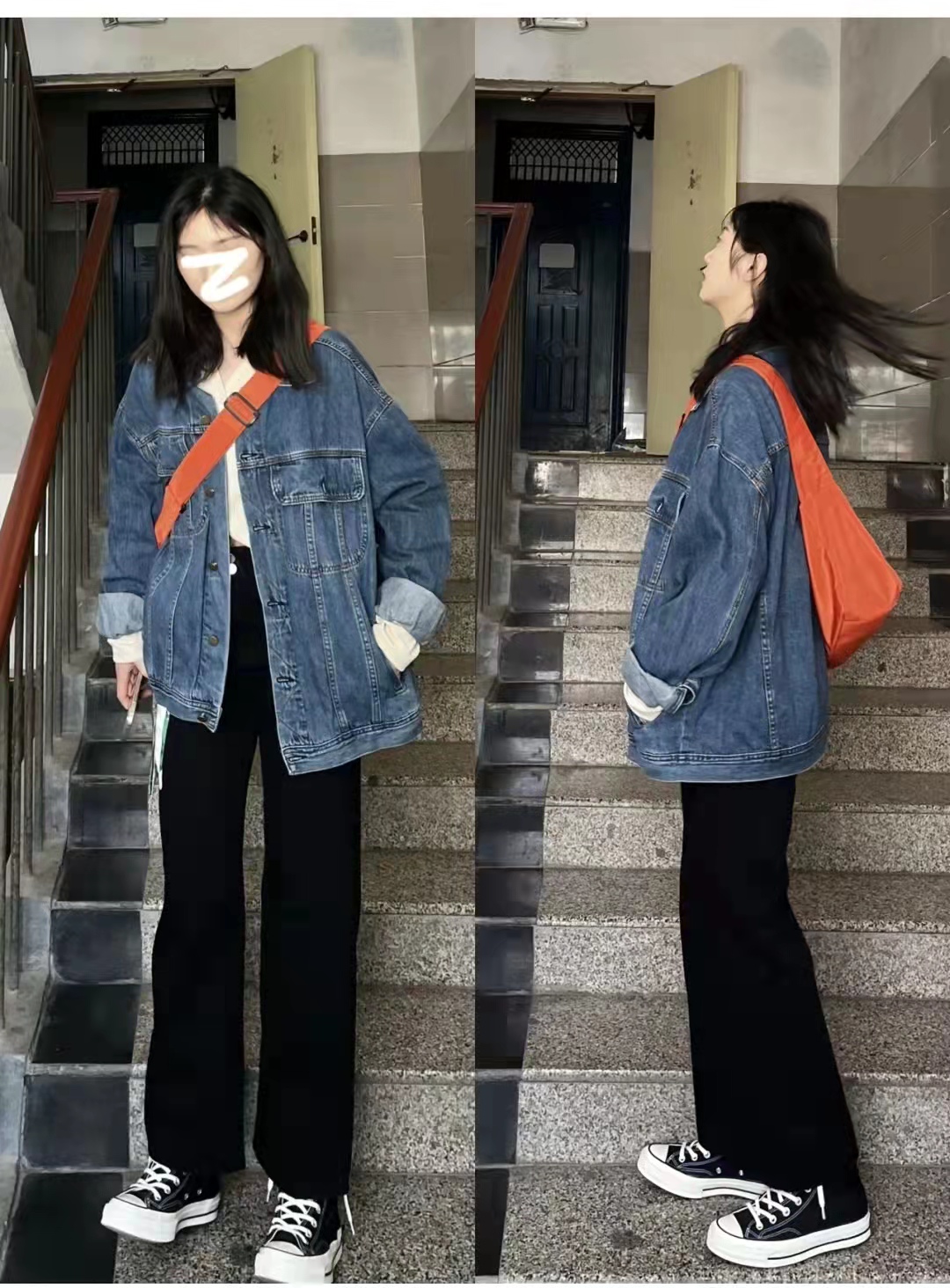 牛仔西装款外套搭配什么裤子好看,黑色牛仔外套怎么搭