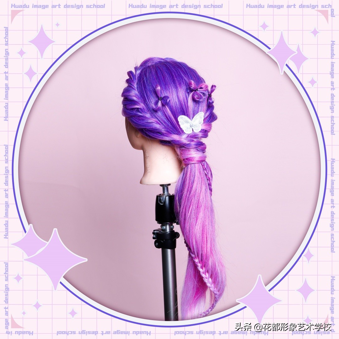 唯美学生编发教程,学化妆学美甲来花都