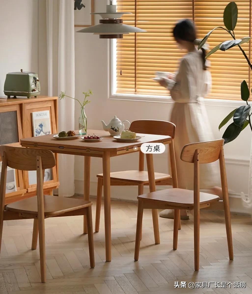 最简单的实木大圆餐桌,中式小户型长方形实木餐桌最新款