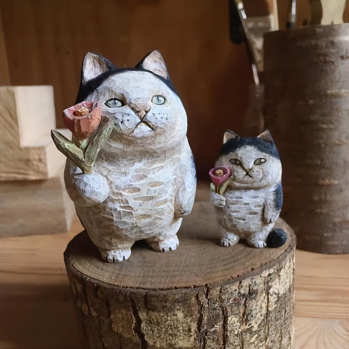 日本艺术家木雕猫,日本木雕猫艺术家