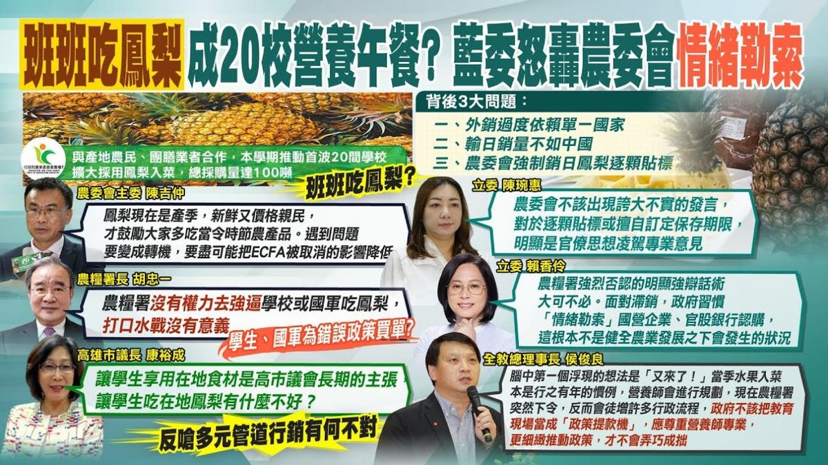 班班吃凤梨？台湾菠萝被日拒收，台当局竟强行投喂全岛中小学