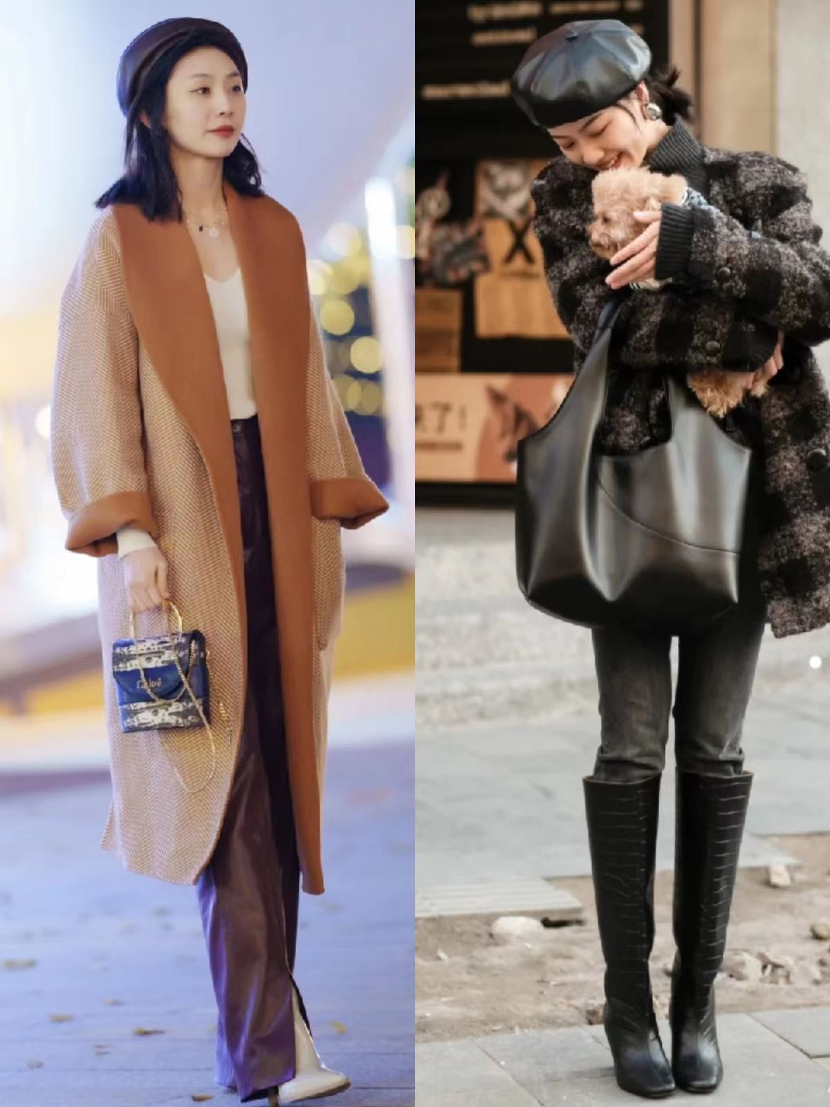 冬天时尚洋气帽子最新款上面带网,最近很火的帽子减龄冬季帽