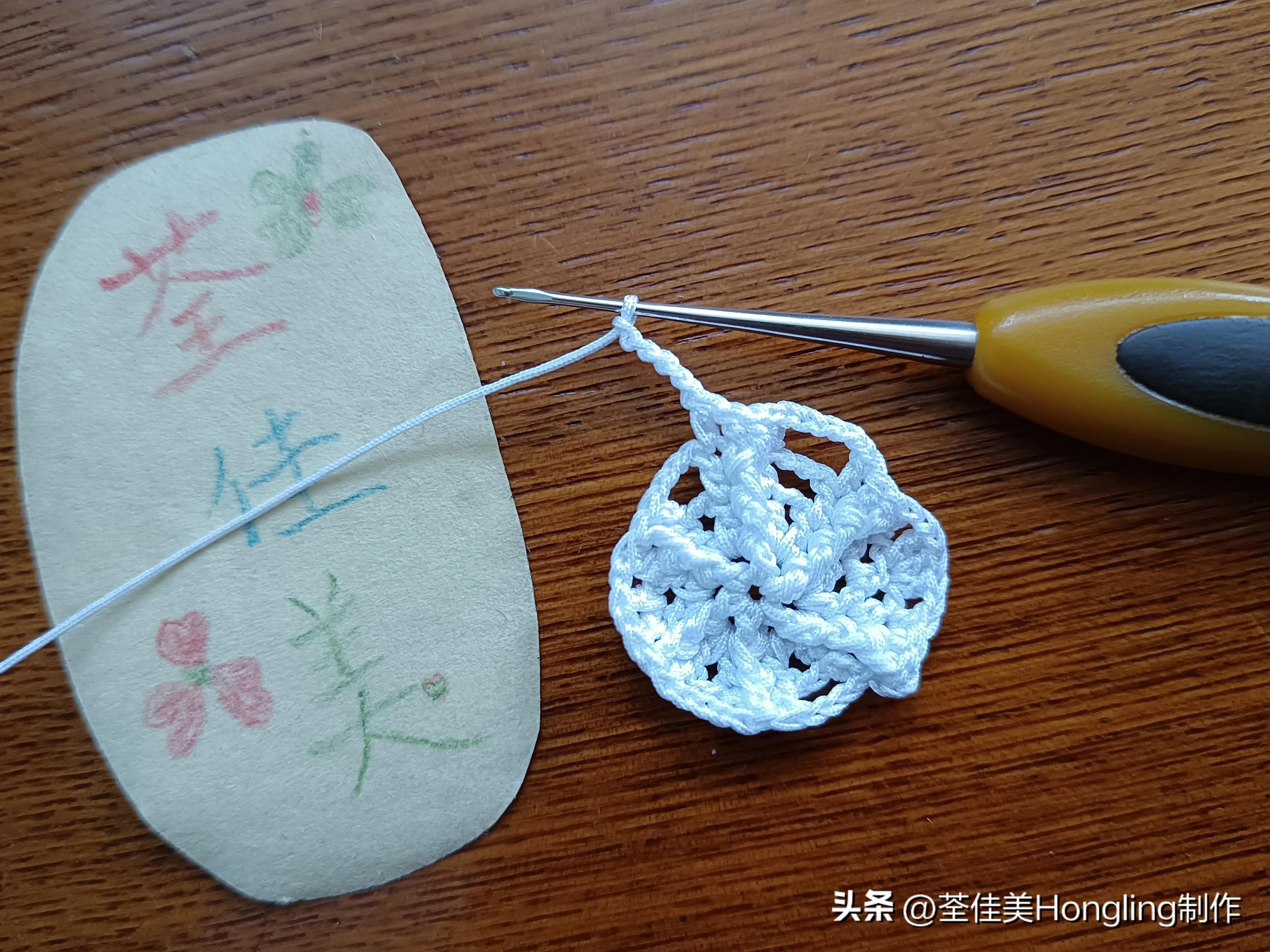 钩针钩织网格花样视频教程,钩针钩织菱形网格花样视频教程