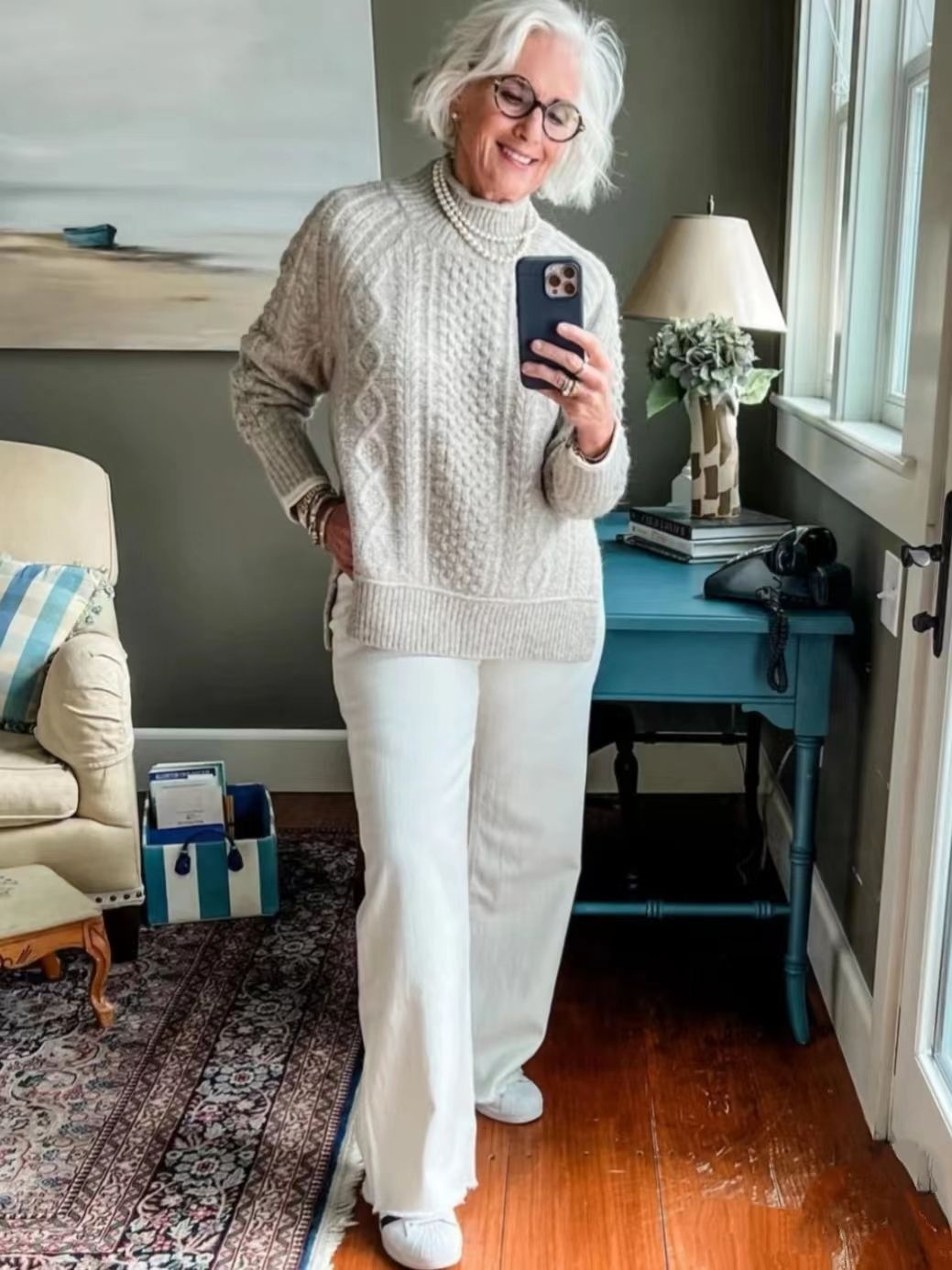 老年人加厚开衫毛衣外套时髦洋气 (老年人衣服女装60岁毛衣外套)