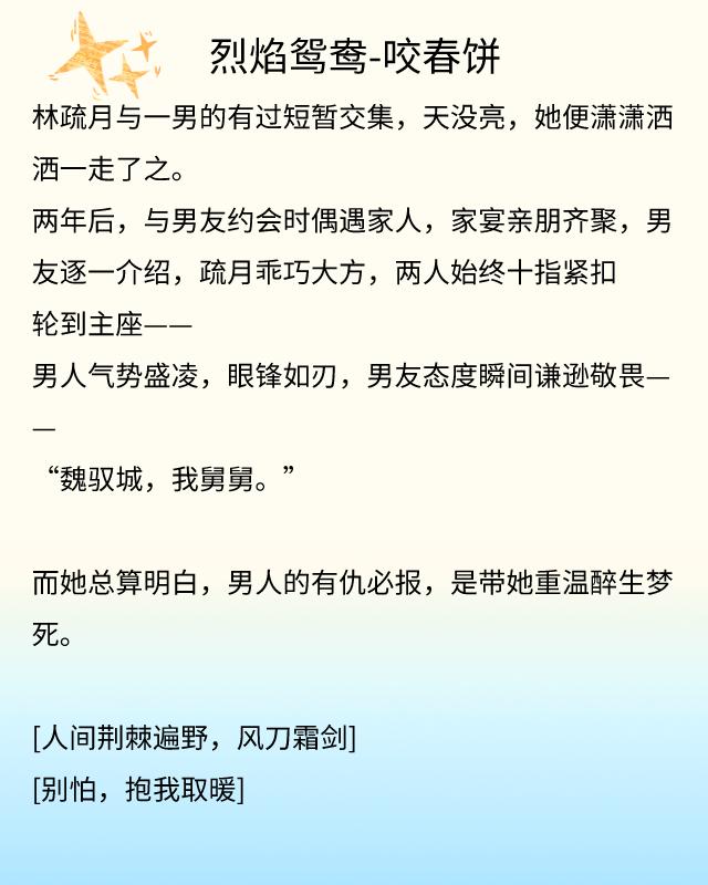 完结破镜重圆文《烈焰鸳鸯》《挚野》《昨日欢愉》《退烧》