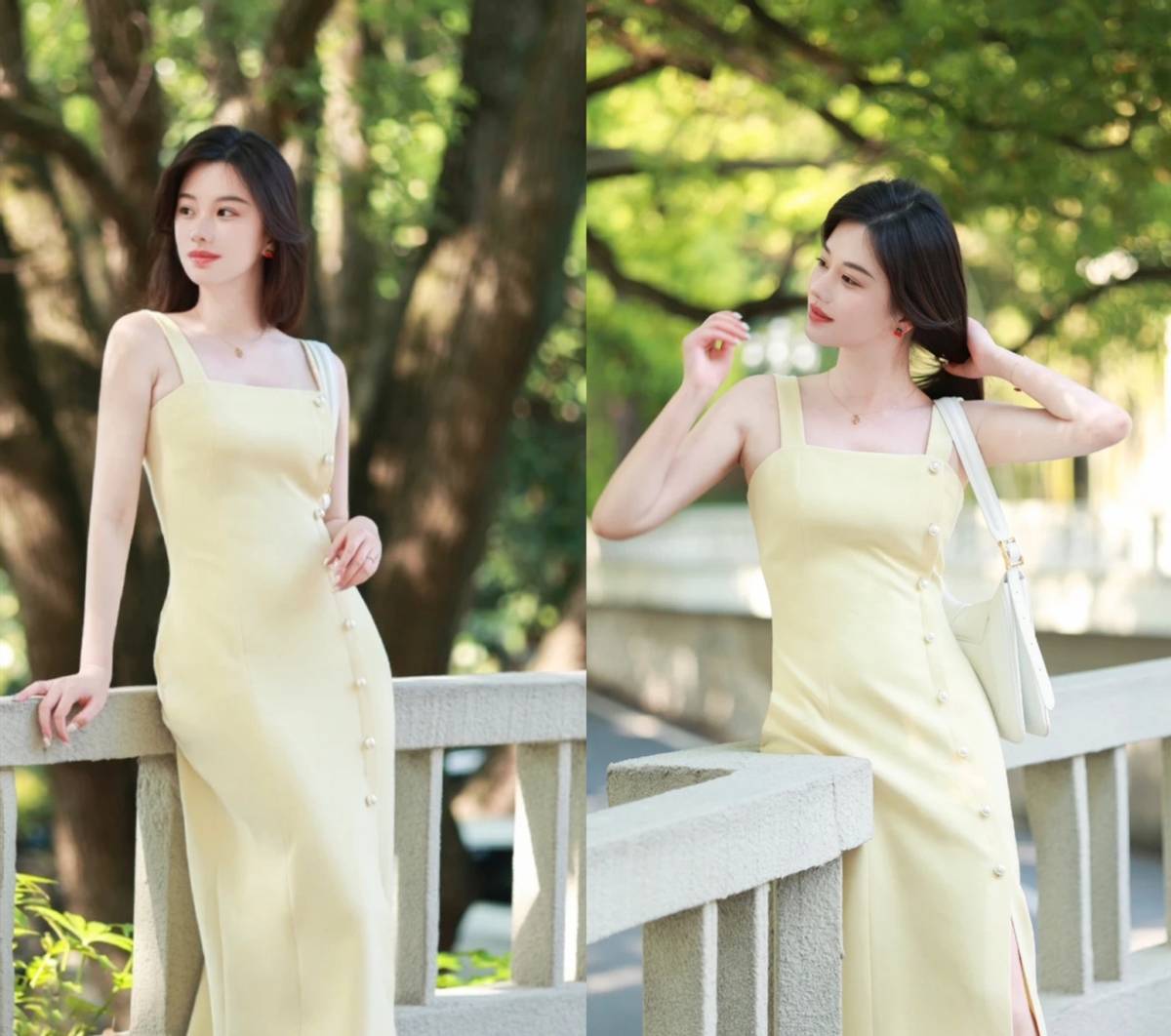 夏天就该穿吊带裙时髦高级又洋气,吊带裙内搭短袖夏季推荐