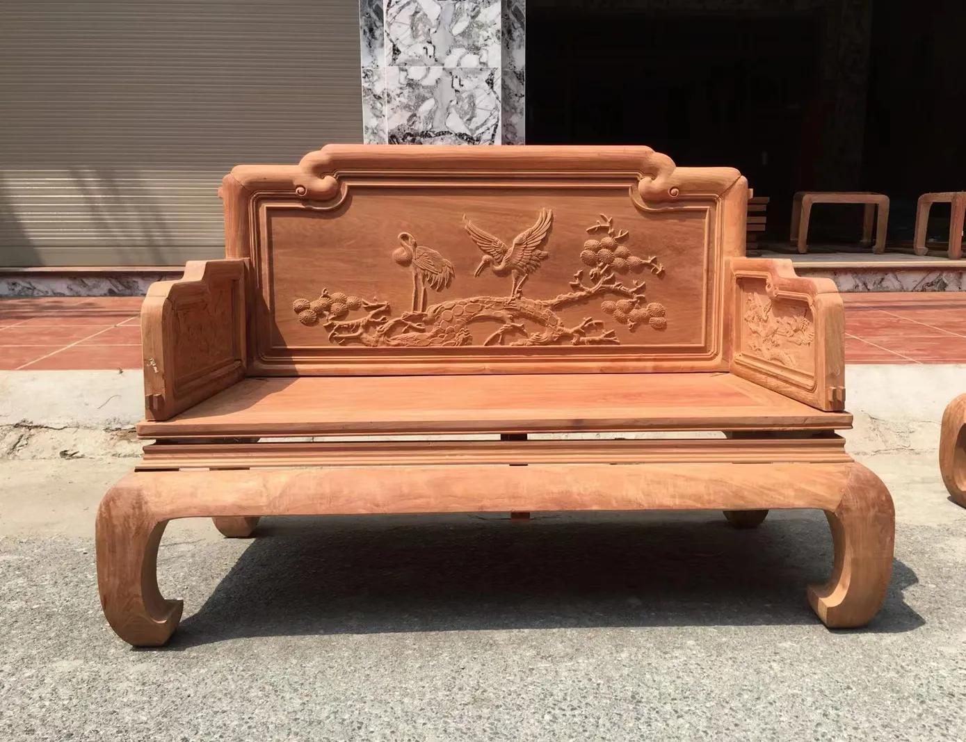 缅甸花梨大果紫檀宝座沙发组合,缅甸花梨大果紫檀沙发六件套如何